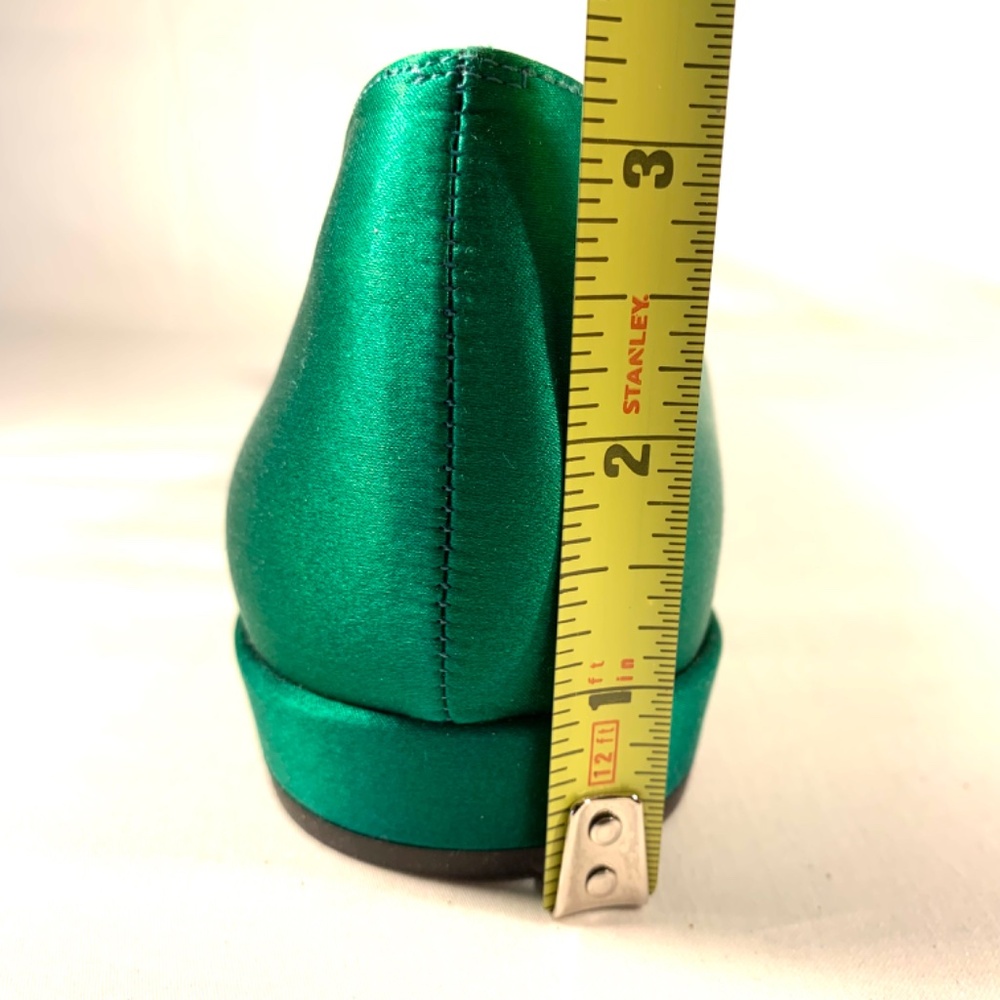LK Bennett Pointed-Toe Flats in Emerald Green Satin with Bow Detail size 41/10.5 - Picture 11 of 12